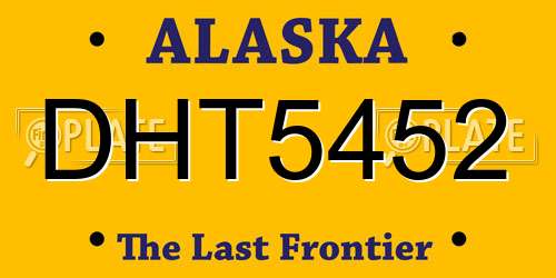 DHT5452 Alaska License Plate