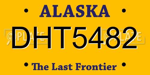 DHT5482 Alaska License Plate