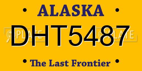 DHT5487 Alaska License Plate