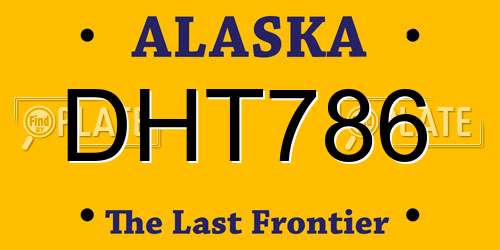 DHT786 Alaska License Plate