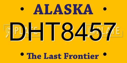 DHT8457 Alaska License Plate