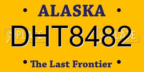 DHT8482 Alaska License Plate