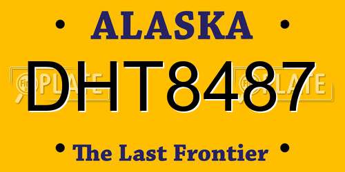 DHT8487 Alaska License Plate