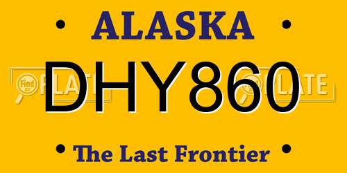 DHY860 Alaska License Plate