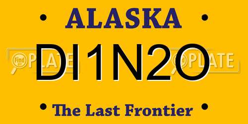 DI1N2O Alaska License Plate