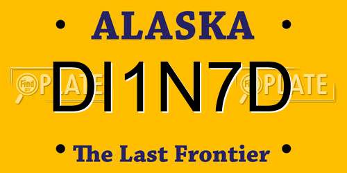 DI1N7D Alaska License Plate