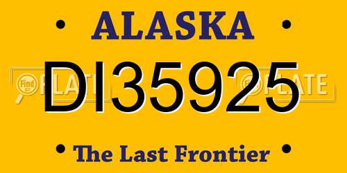 DI35925 Alaska License Plate