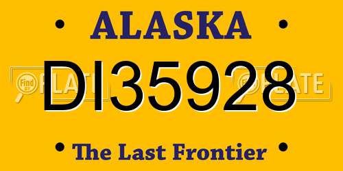 DI35928 Alaska License Plate