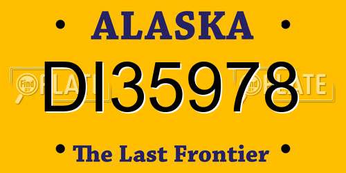 DI35978 Alaska License Plate