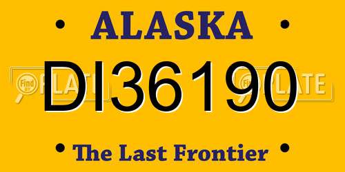 DI36190 Alaska License Plate