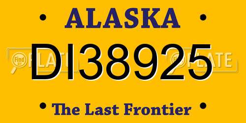 DI38925 Alaska License Plate