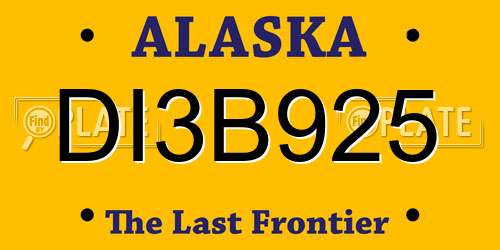 DI3B925 Alaska License Plate