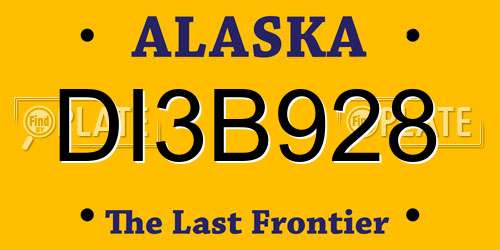 DI3B928 Alaska License Plate