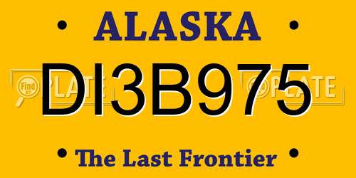 DI3B975 Alaska License Plate