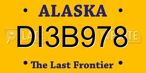 DI3B978 Alaska License Plate