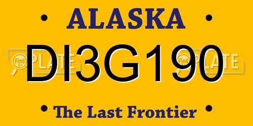 DI3G190 Alaska License Plate
