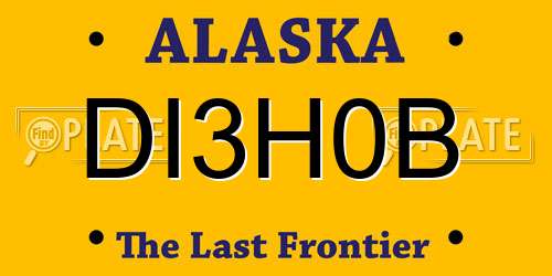 DI3H0B Alaska License Plate