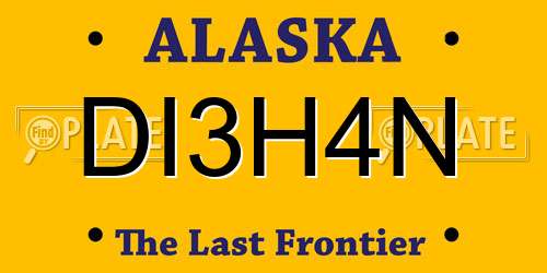 DI3H4N Alaska License Plate