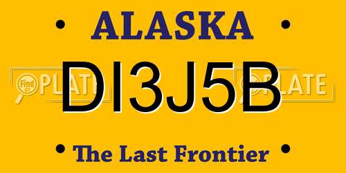 DI3J5B Alaska License Plate