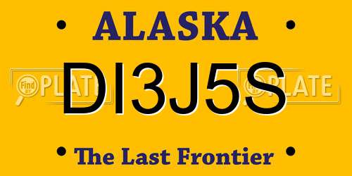 DI3J5S Alaska License Plate