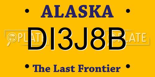 DI3J8B Alaska License Plate