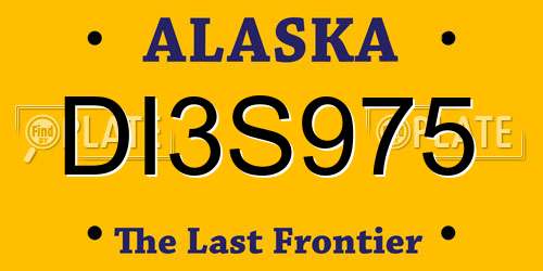 DI3S975 Alaska License Plate