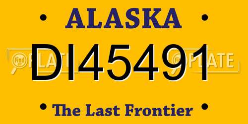 DI45491 Alaska License Plate