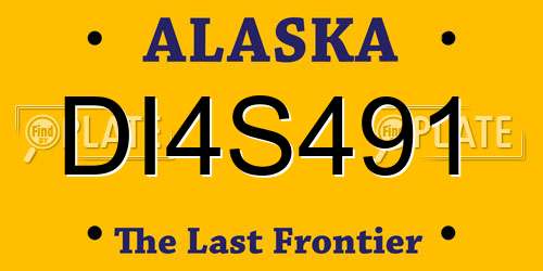 DI4S491 Alaska License Plate