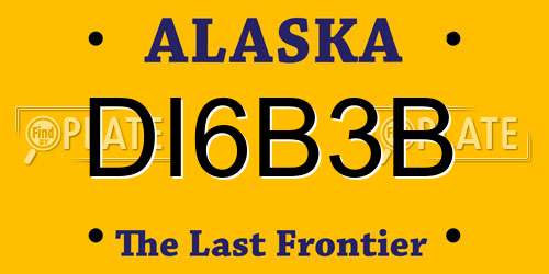 DI6B3B Alaska License Plate