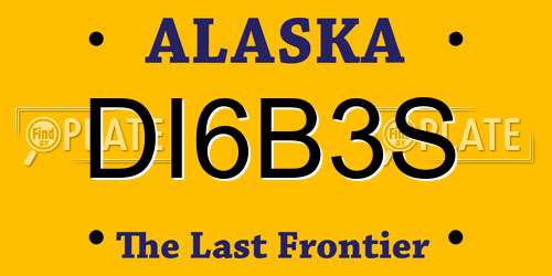 DI6B3S Alaska License Plate