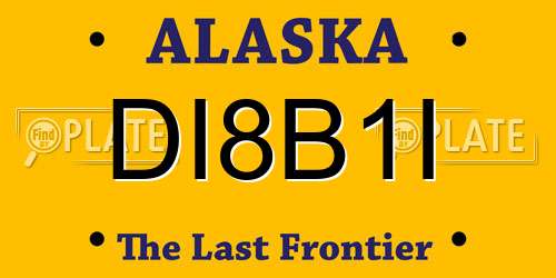 DI8B1I Alaska License Plate