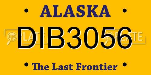 DIB3056 Alaska License Plate