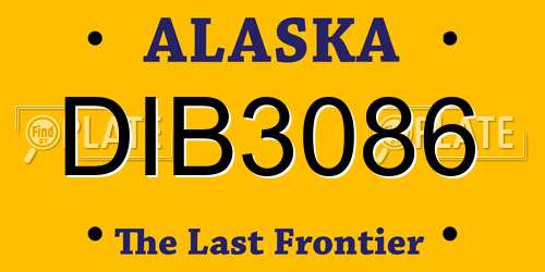 DIB3086 Alaska License Plate