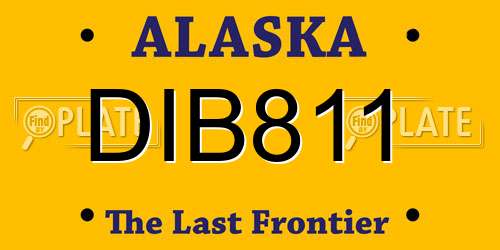 DIB811 Alaska License Plate