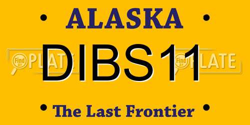 DIBS11 Alaska License Plate
