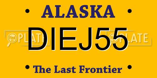 DIEJ55 Alaska License Plate