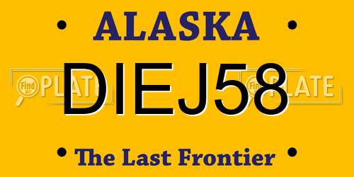 DIEJ58 Alaska License Plate
