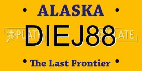DIEJ88 Alaska License Plate