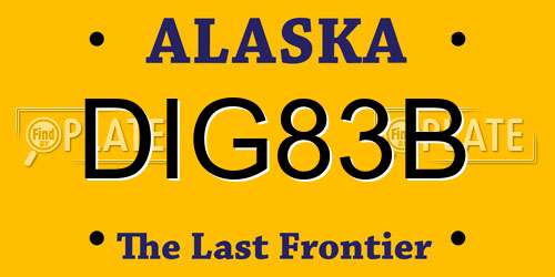 DIG83B Alaska License Plate