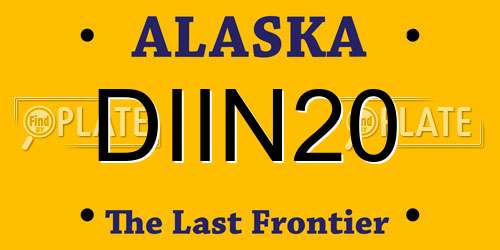DIIN20 Alaska License Plate