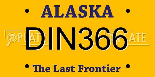 DIN366 Alaska License Plate
