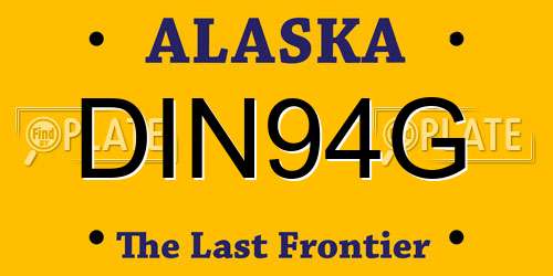 DIN94G Alaska License Plate