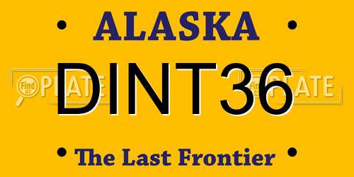 DINT36 Alaska License Plate