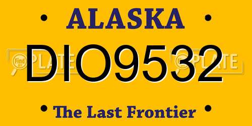 DIO9532 Alaska License Plate