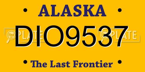 DIO9537 Alaska License Plate