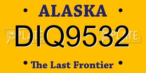 DIQ9532 Alaska License Plate