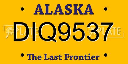 DIQ9537 Alaska License Plate