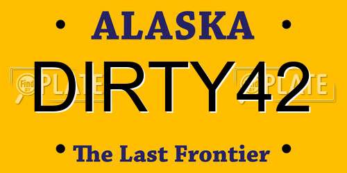 DIRTY42 Alaska License Plate