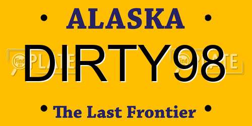 DIRTY98 Alaska License Plate
