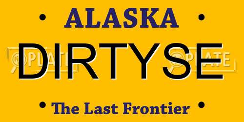 DIRTYSE Alaska License Plate
